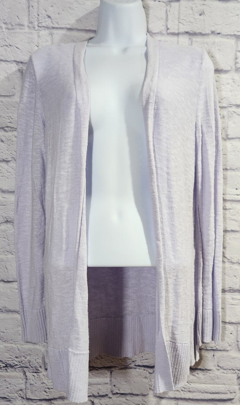 GAP Light Purple Long Sleeve Slub Knit Open Front Cardigan Small Lightweight